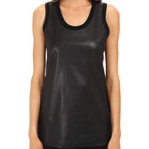 Vintage 77 Iridium Boutique Leather Sleeveless Top Dress Sz M Side Zip